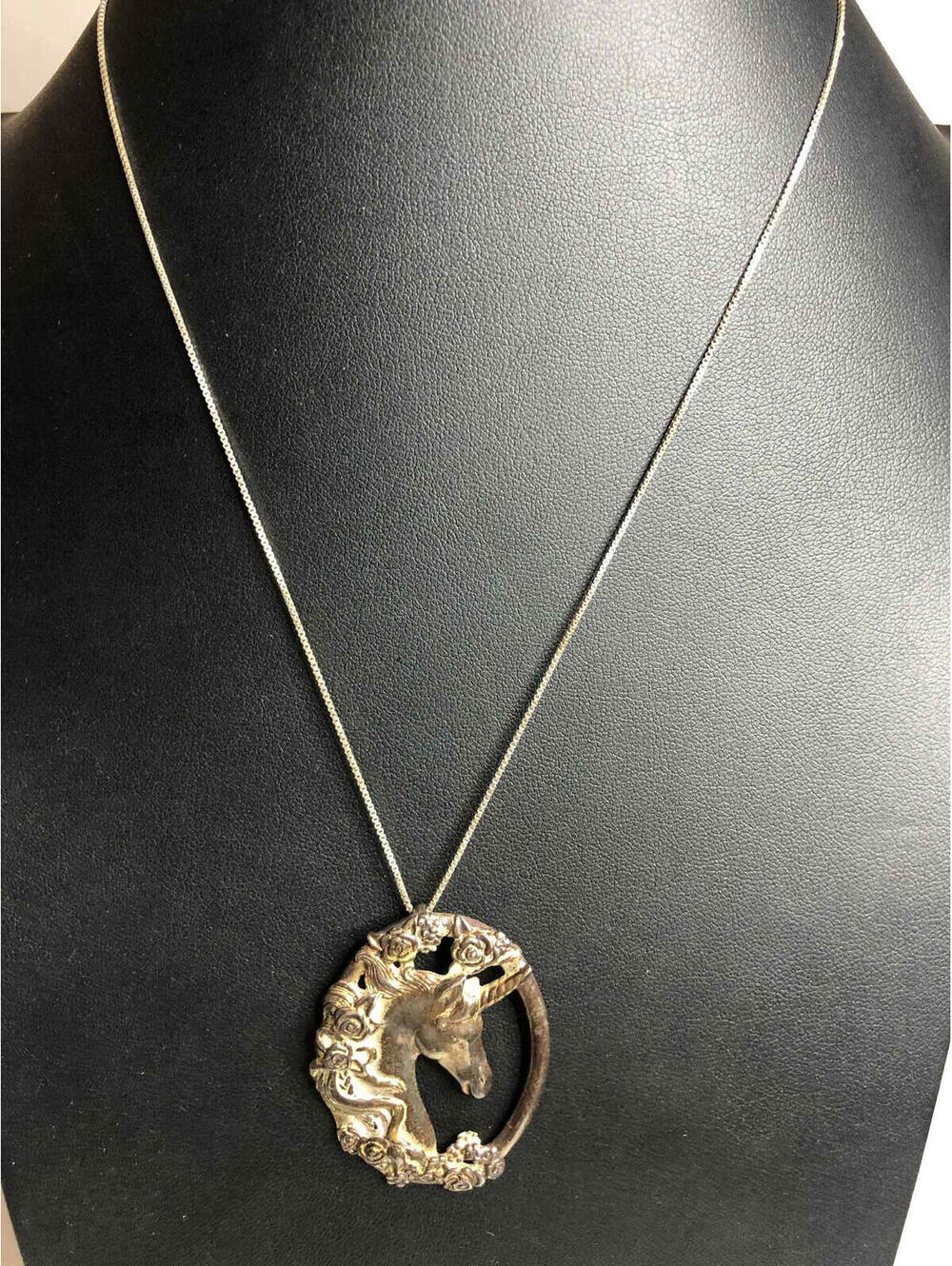 5812 Vintage GORHAM Vermeil & Sterling 925 Unicorn Pendant w/ chain 18" 15.9gram